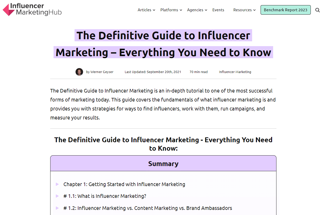 Definitive guide to influencer marketing